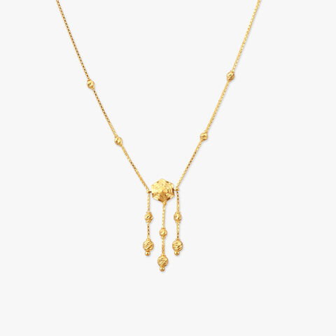 Triple Tassel Gold Necklace