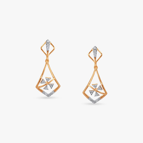 Prism Frame Diamond Drop Earrings