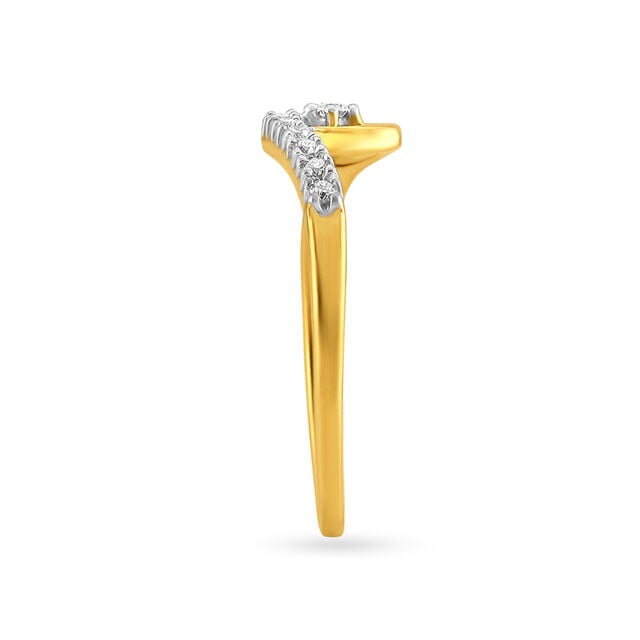 Fancy Seven Stone Diamond and Gold Finger Ring,,hi-res image number null