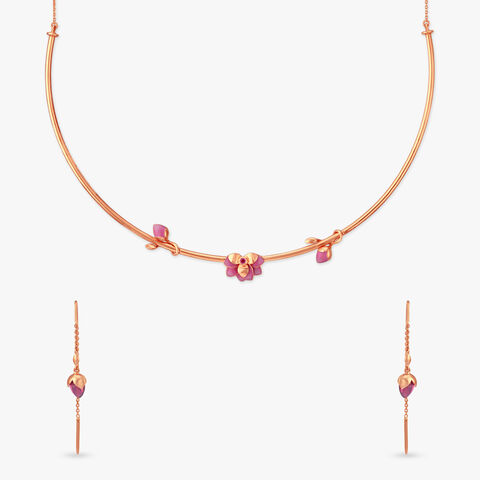 Velvet Blossom Gold Necklace Set