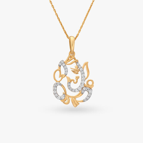 Radiant Ganesha Diamond Pendant