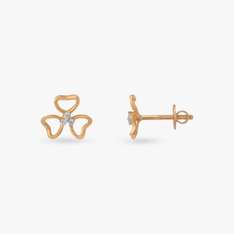 Petite Clover Diamond Stud Earrings