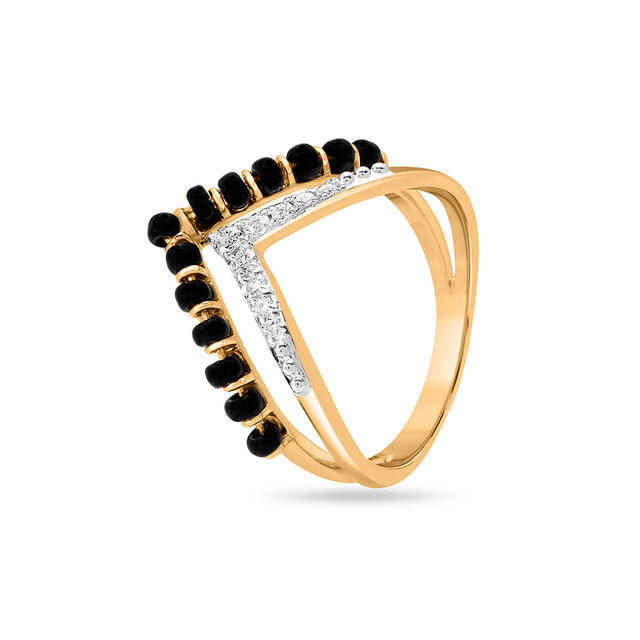 14 KT Unique Diamond Mangalsutra Ring Tanishq Online Store