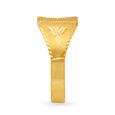 Captivating 22 Karat Yellow Gold Engraved Square Finger Ring,,hi-res image number null