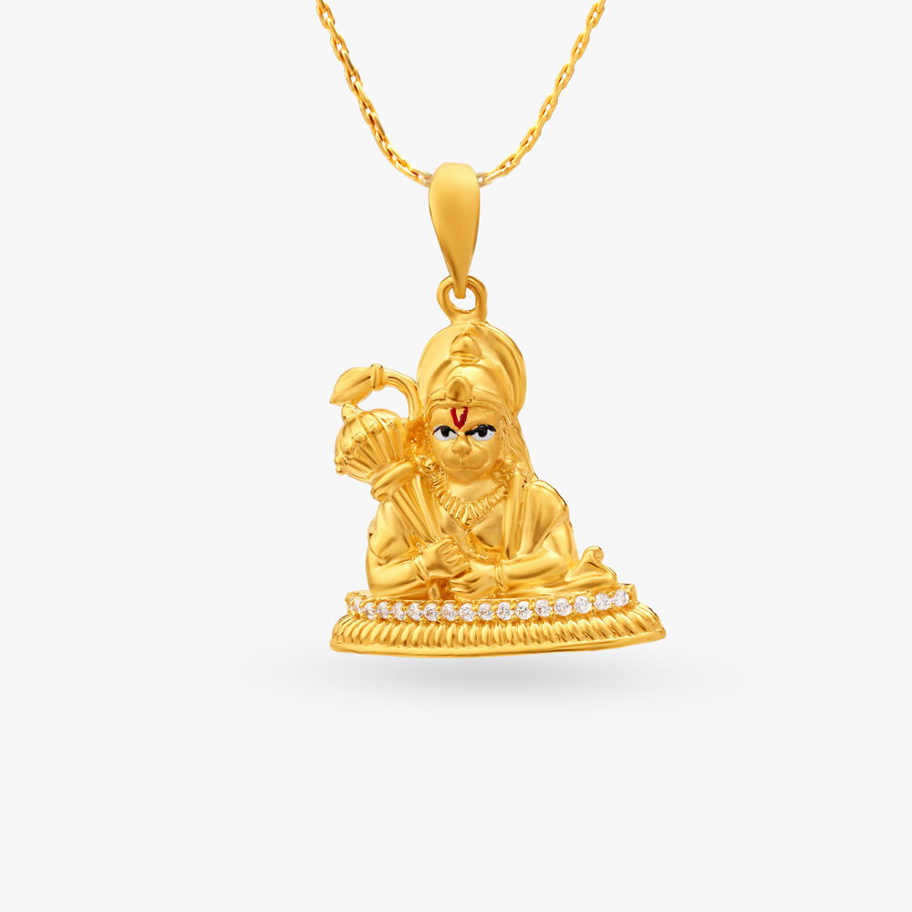Gold hanuman pendant tanishq on sale