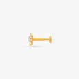 Bright Dazzling Gold and Diamond Nose Pin,,hi-res image number null