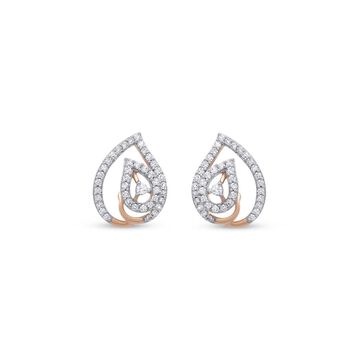 14 KT Rose Gold Exquisite Stud Earrings