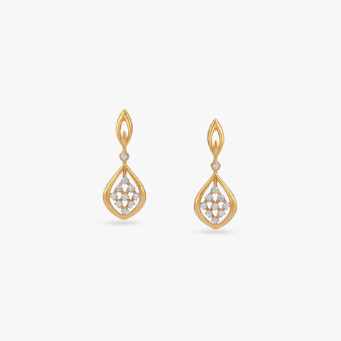 Elegant Weave Diamond Drop Earrings