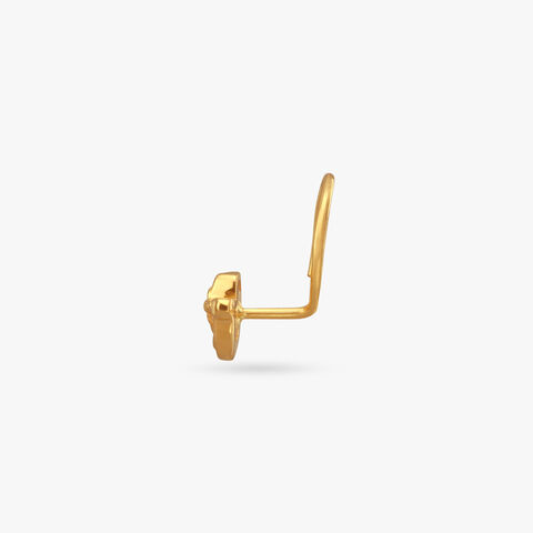 Elegant Swirls Gold Nose Pin