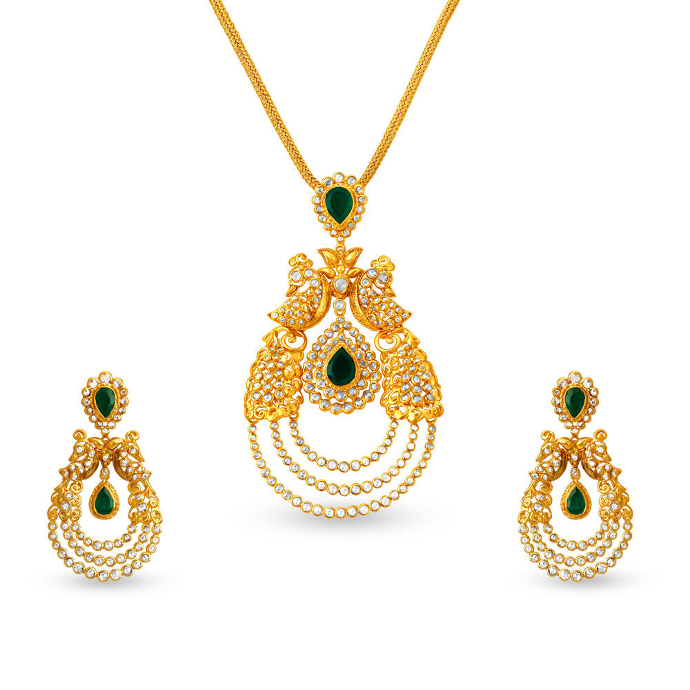 Tanishq shop peacock pendant