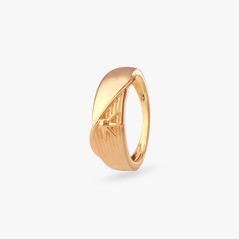 Wave Crest Gold Ring For Men
