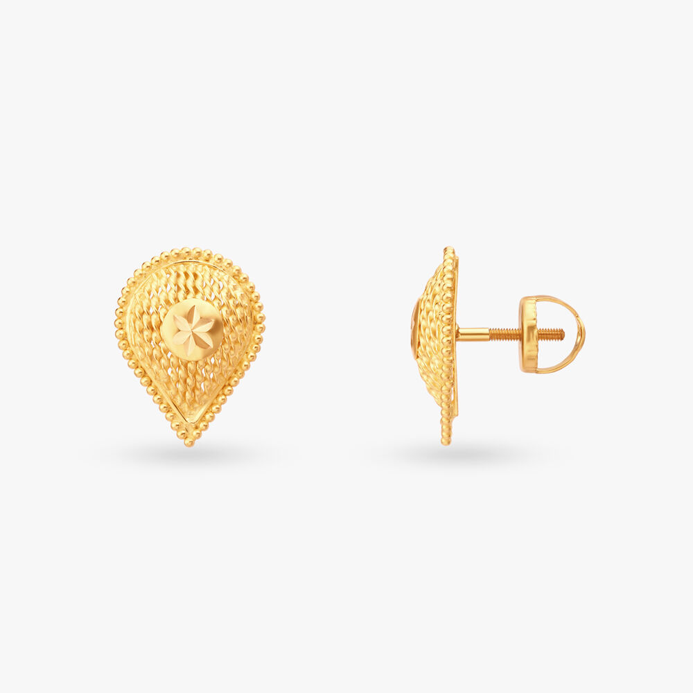 Gold Stud Earrings for Men Women Kids Tanishq Collection
