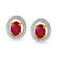 Ezra Diamond and Ruby Stud Earrings,,hi-res image number null