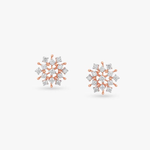 Radiant Rosette Diamond Stud Earrings