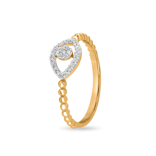 14 KT Yellow Gold Round Diamond Ring,,hi-res image number null