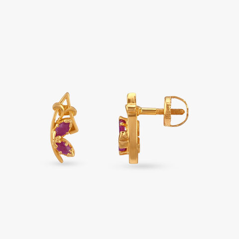 Flame Vine Stud Earrings for Kids