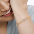 14 KT Yellow Gold Chevron Bangle,,hi-res image number null