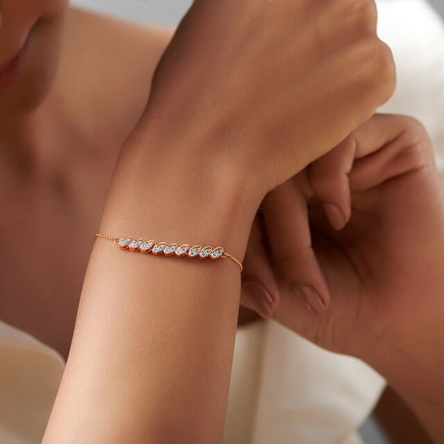 Leafy Brilliance Diamond Bracelet