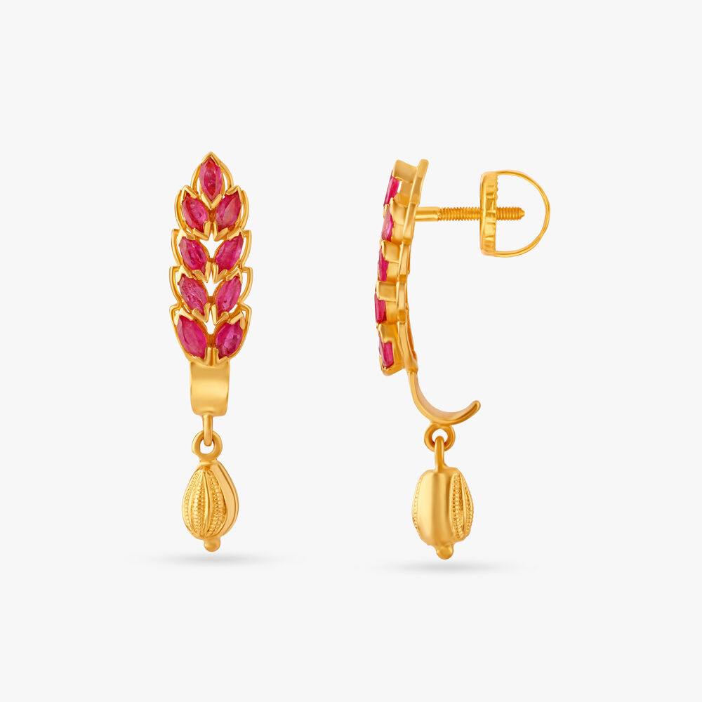 Exquisite Ruby Hoop Earrings