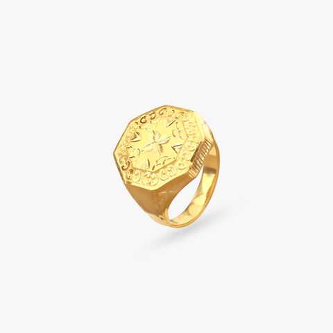Monarch Crest Gold Ring for Men