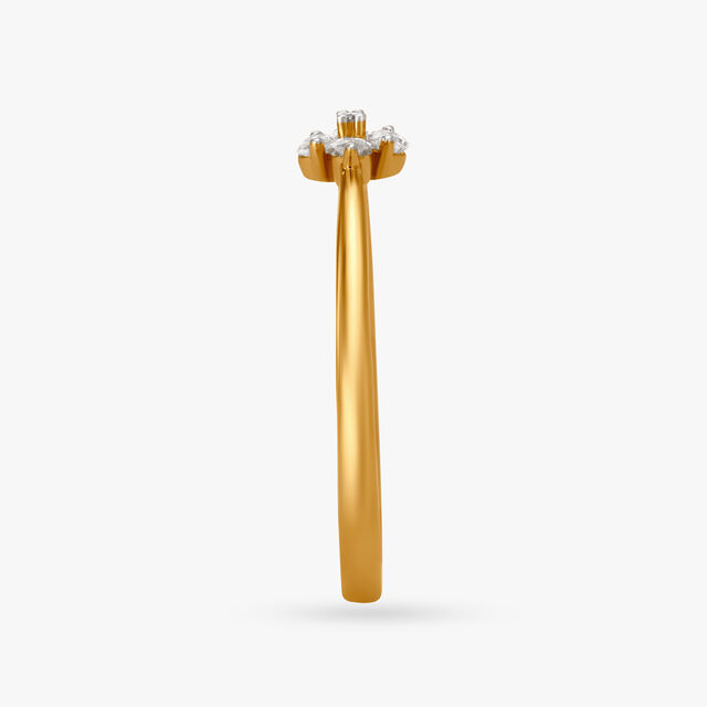 Minimal Floral Diamond Ring,,hi-res image number null