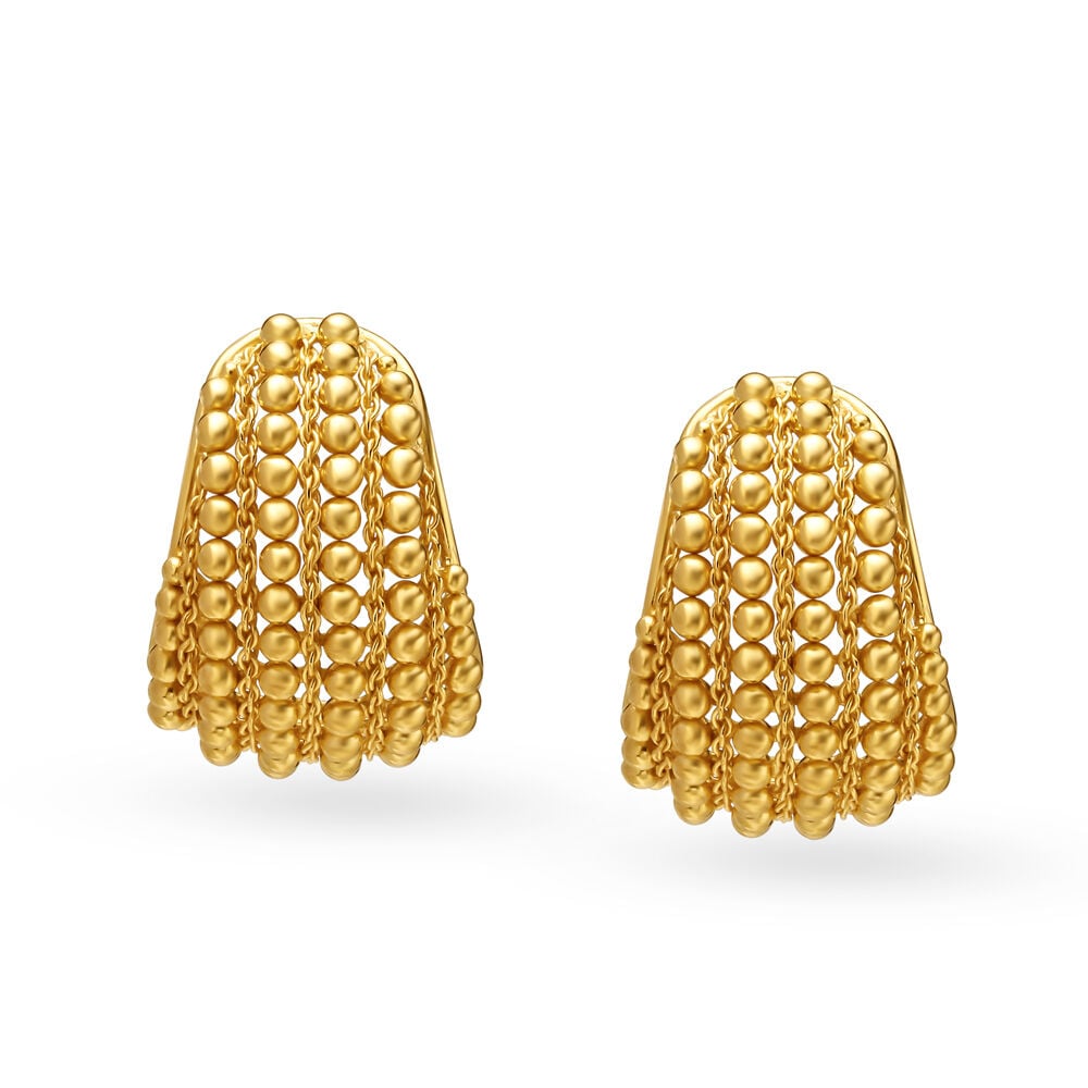 Petite Beaded Gold Jhumka Earrings