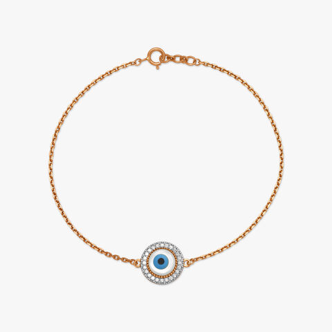 Delicate Evil Eye Diamond Bracelet