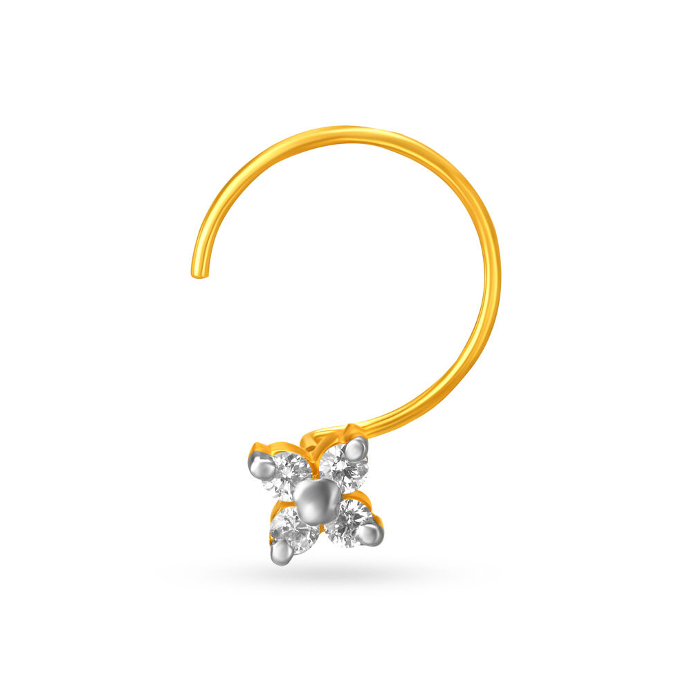 Tanishq nose ring hot sale gold