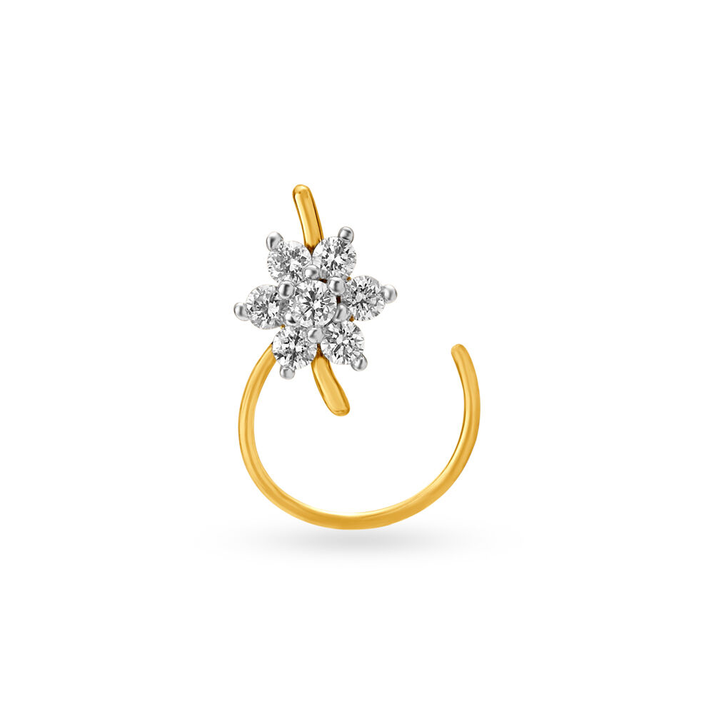 Magnificent Floral Diamond Nose Pin