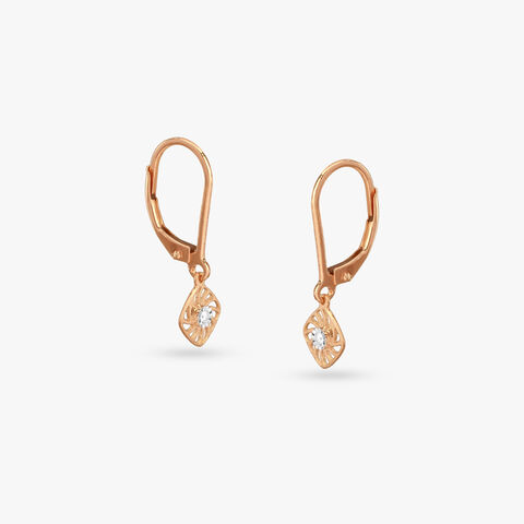 Twinkle Swirls Diamond Hoop Earrings for Kids