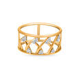 14 KT Yellow Gold Bold Diamond Ring,,hi-res image number null