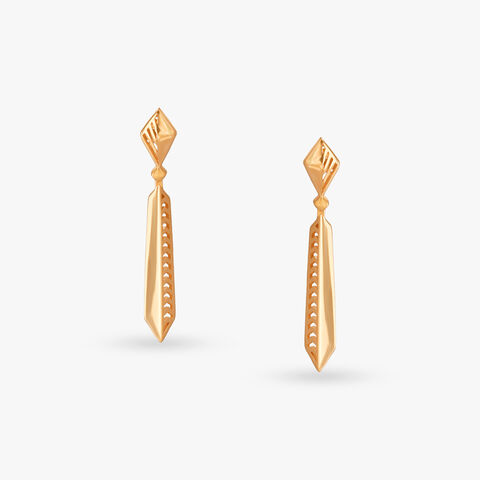 Sleek Geometric Gold Drop Earrings