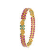 Graceful Emerald and Ruby Gold Bangle,,hi-res image number null