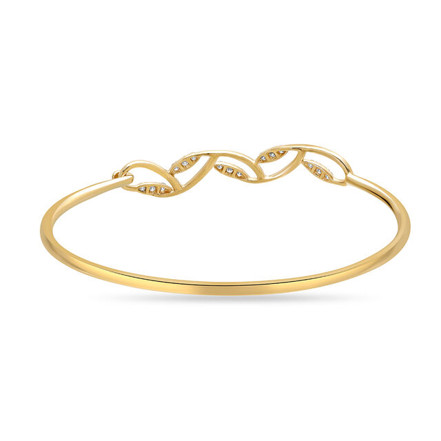 14 KT Yellow Gold Creeper Chic Diamond Bangle,,hi-res image number null