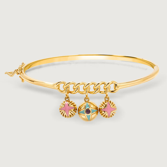 Pop Star Orbs 14 KT Pink Sapphire Bangle,,hi-res image number null
