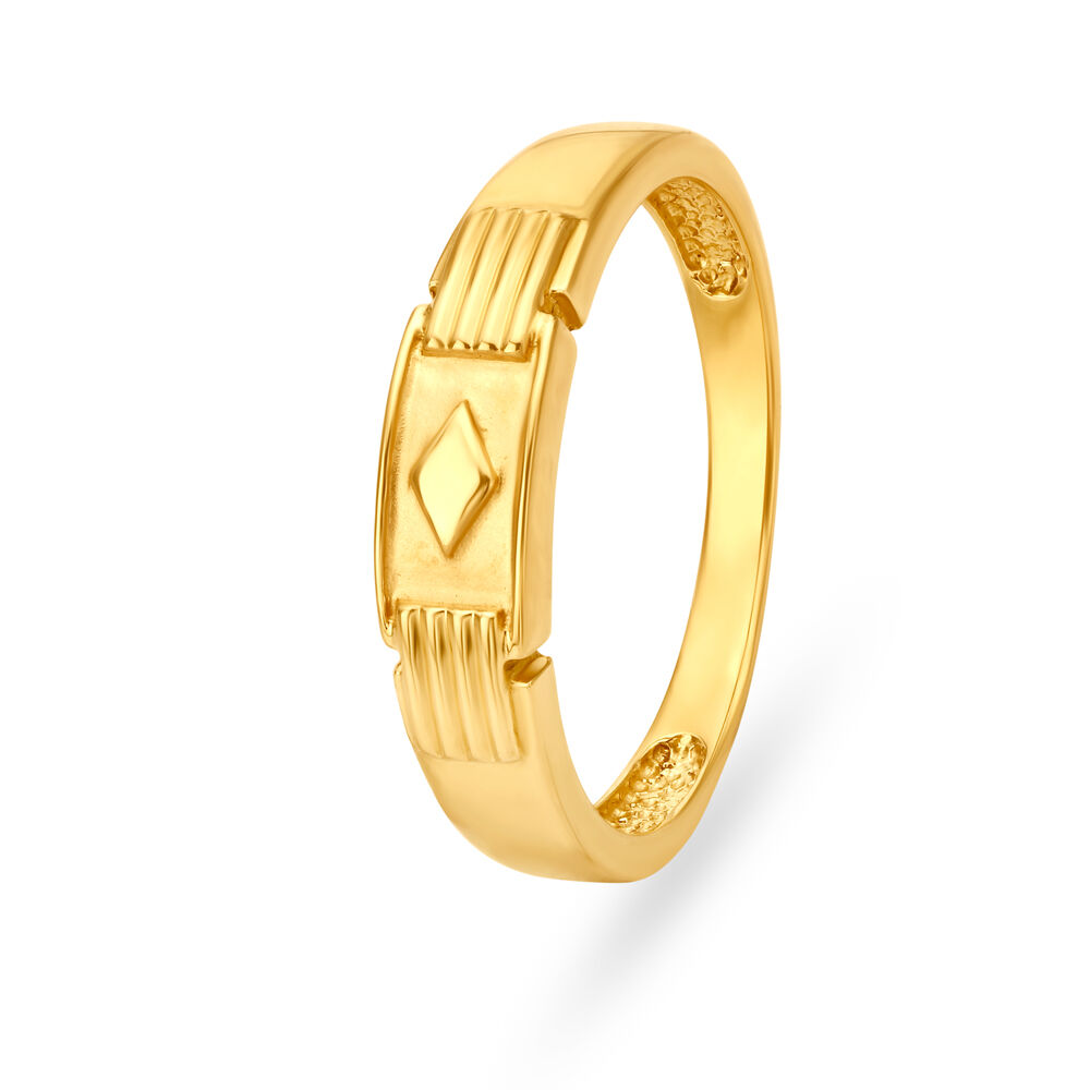 Multi Cross Pattern Gold Finger Ring For Men