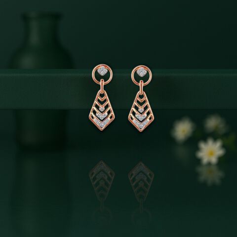 Geometric Gleam Diamond Drop Earrings