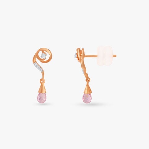 Swirl Drop Diamond Drop Earrings