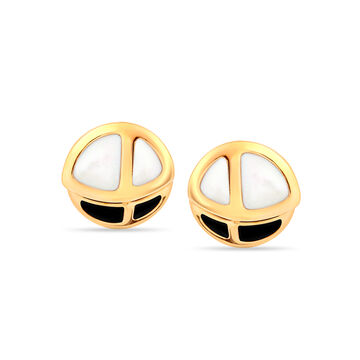 14 KT Yellow Gold Modish Stud Earrings