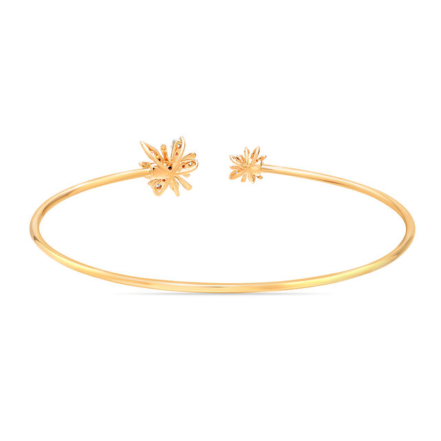 14 Karat Yellow Gold Blooming Diamond Bangle,,hi-res image number null