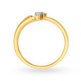 14KT Gold Ring For Women In Unique Design With Three Diamonds,,hi-res image number null