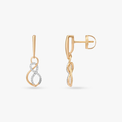 Harmony Wave Diamond Drop Earrings