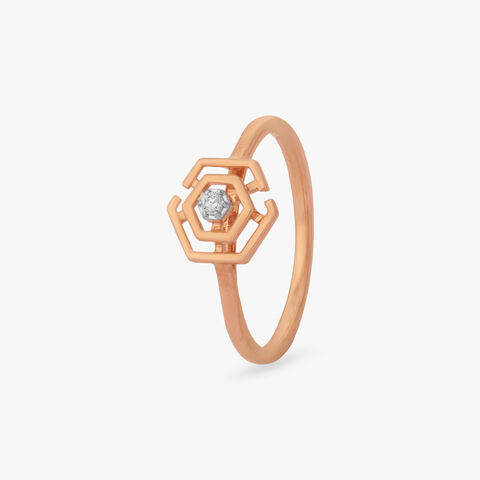 Hexa Frame Diamond Ring