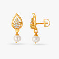 Leafy Pearl Drop Earrings,,hi-res image number null