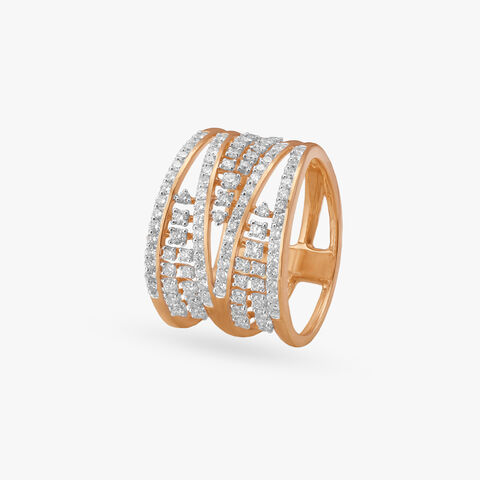 Interlocked Layers Diamond  Ring