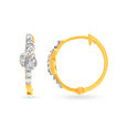 Leafy Diamond Hoop Bali Earrings,,hi-res image number null