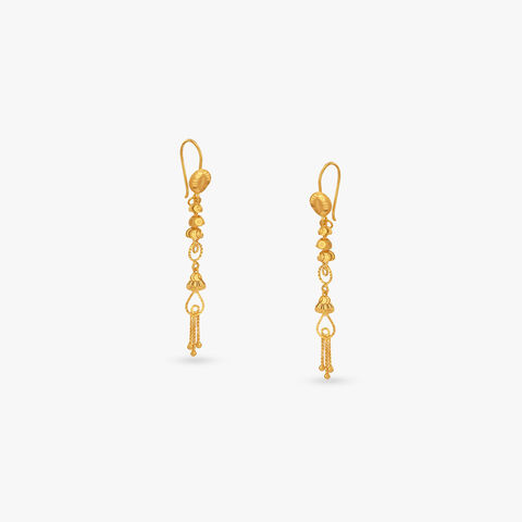 Twilight Tassel Gold Hoop Earrings