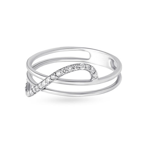 Elegant Wave Diamond Finger Ring