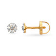 Shining 18 Karat Yellow Gold And Diamond Floral Studs,,hi-res image number null