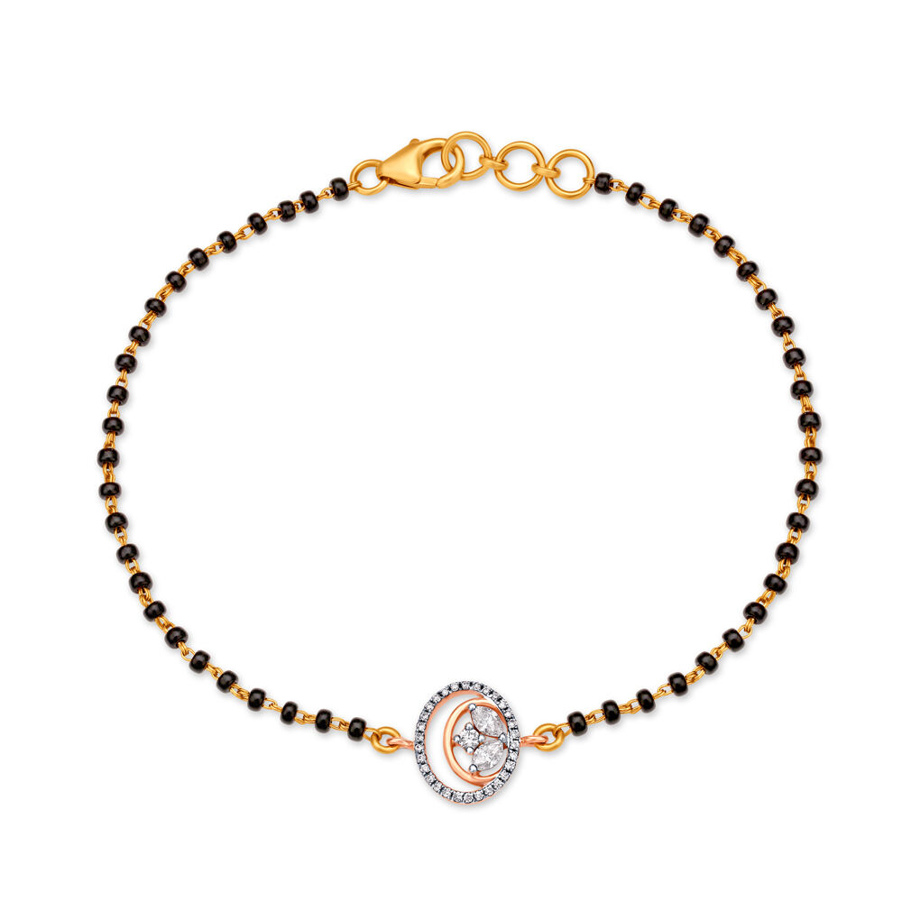 Oval Design Diamond Mangalsutra Bracelet  Mangalsutraonline